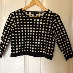 Cropped Black and White Sweater